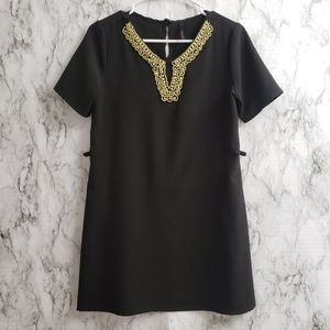 💕 Yoyo 5 Black Shift Dress with Gold Beads Sze Small
